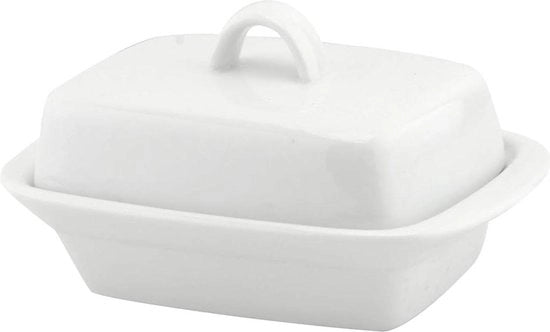 Piatto di conservazione burro ceramico con coperchio - Bianco - Accessori cucina