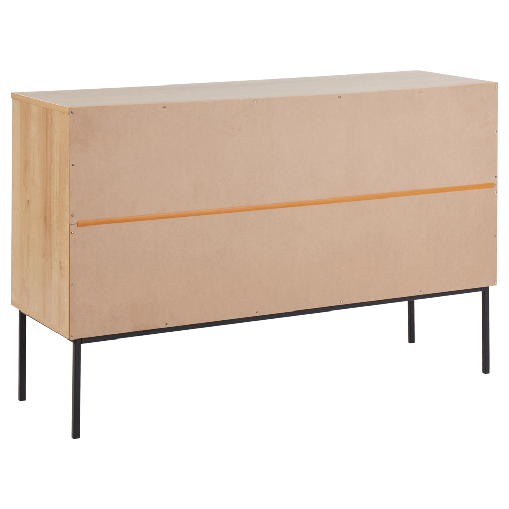 Cassettiera in rattan con 6 cassetti con frontale in vimini legno chiaro stile moderno e classico