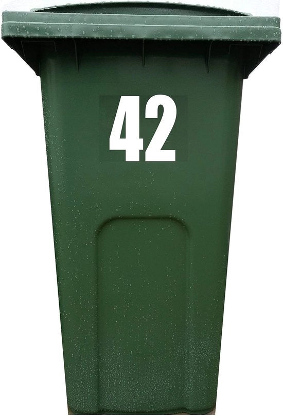 Etichette per Borse della Spazzatura 4 Set - Adesivi Self-Support - Vinile di Alta Qualità - 19,5 cm di Altezza - Etichette per Contenitori della Spazzatura - Riconoscimento dei Contenitori