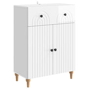 Credenza Bianco Lucido 66 x 34,5 x 90 cm Legno ingegnerizzato