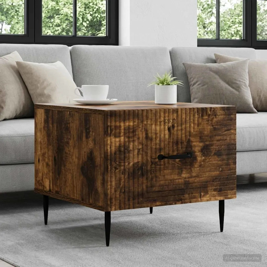 Tavolino da salotto con cassetto Rovere Fumo 49 x 50 x 40 cm 894970