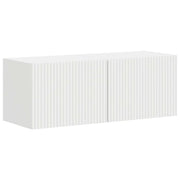 Set di 2 moderni mobili porta TV a parete 60 x 31 x 29 cm con ripiani e pratiche ante in legno composito bianco 02_0054870