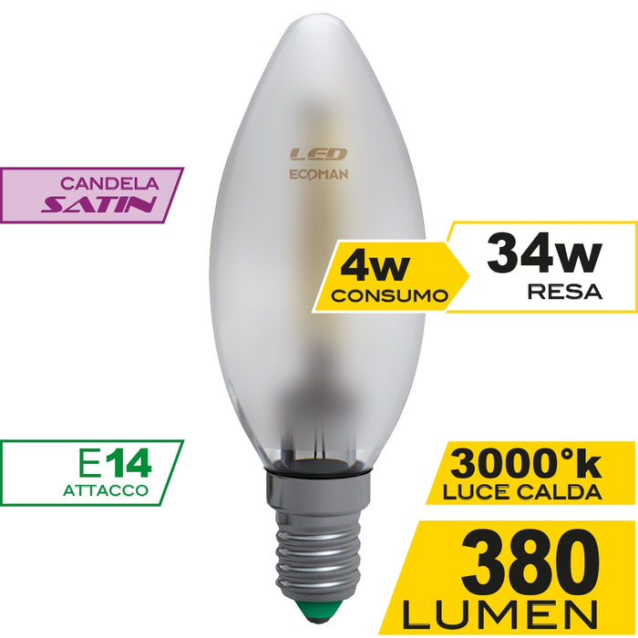 LED CANDELA FILO SATIN 4W 3000