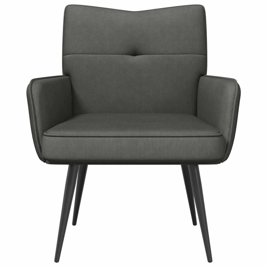 Poltrona Grigio Scuro Velluto a coste 42047712