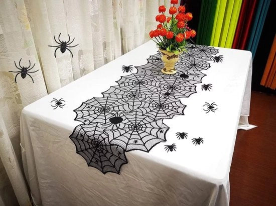 Decorazioni da Tavola per Halloween - Set di Tavola Decorativa e Decorazione a forma di Ragnatela