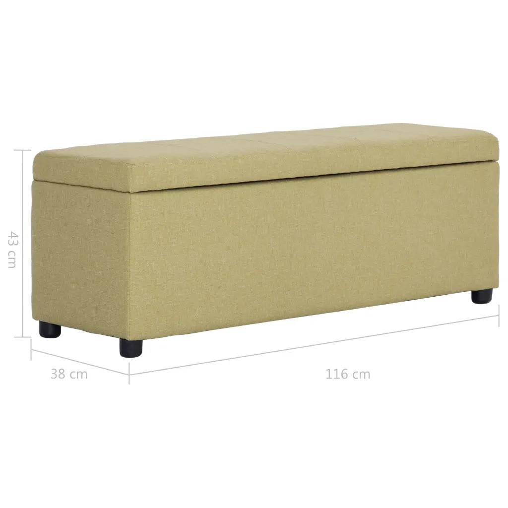 Panca con Vano Portaoggetti 116 cm Verde in Poliestere