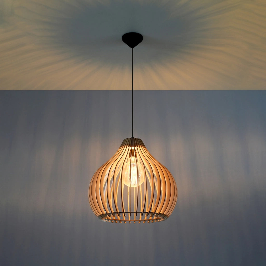 Lampada sospensione SERENO Pure Lume legno nero E27