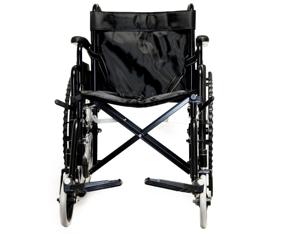 Sedia a Rotelle Pieghevole Leggera ad Autospinta,Carrozzina per Disabili ed Anziani con Braccioli Poggiapiedi Estraibili,Cintura di Sicurezza,Qualità Certificata,63 x 87 x 104 cm,Nero
