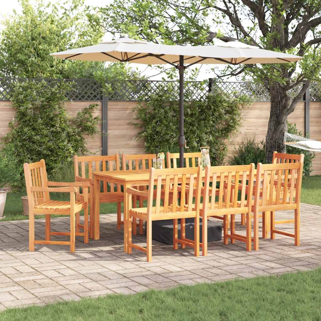 Set da pranzo da giardino 7 pezzi in legno massello di acacia