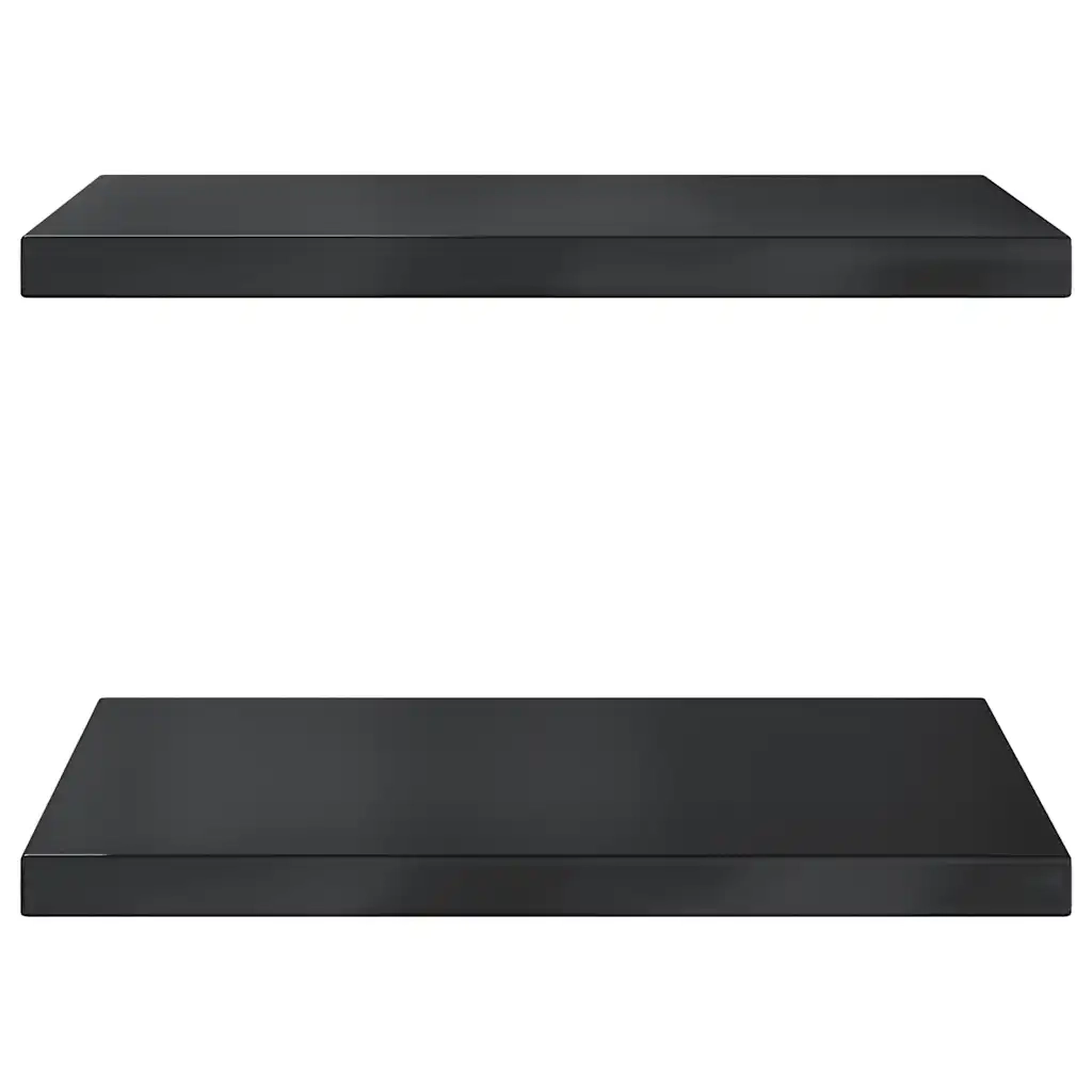 Mensole a Muro 2 pz 50x40x3 cm Nero in Acciaio Inossidabile