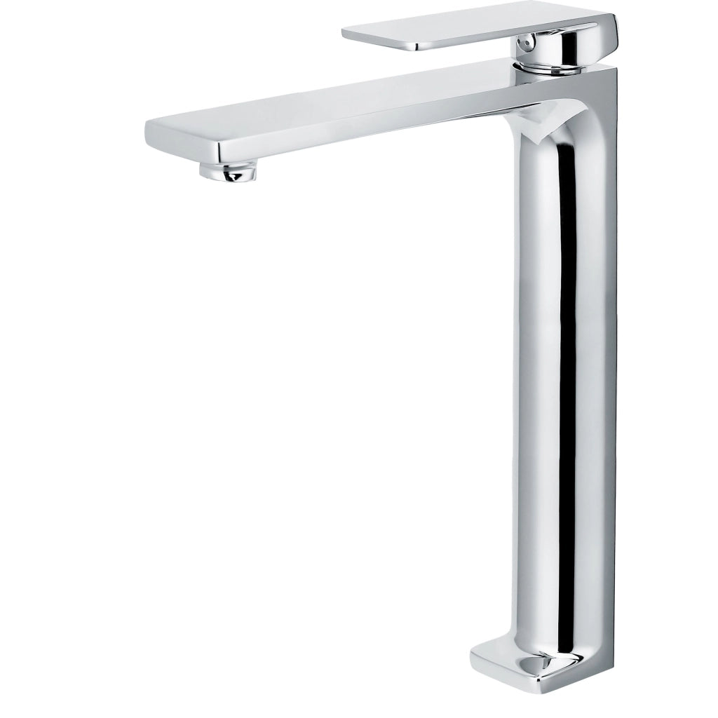 IMEX Miscelatore monocomando lavabo alto cromato in ottone e zama con cartuccia ceramica Ø25mm e tubi flessibili 3-8 inclusi finitura cromo extra high XL Fiyi Imex-BDF016-5
