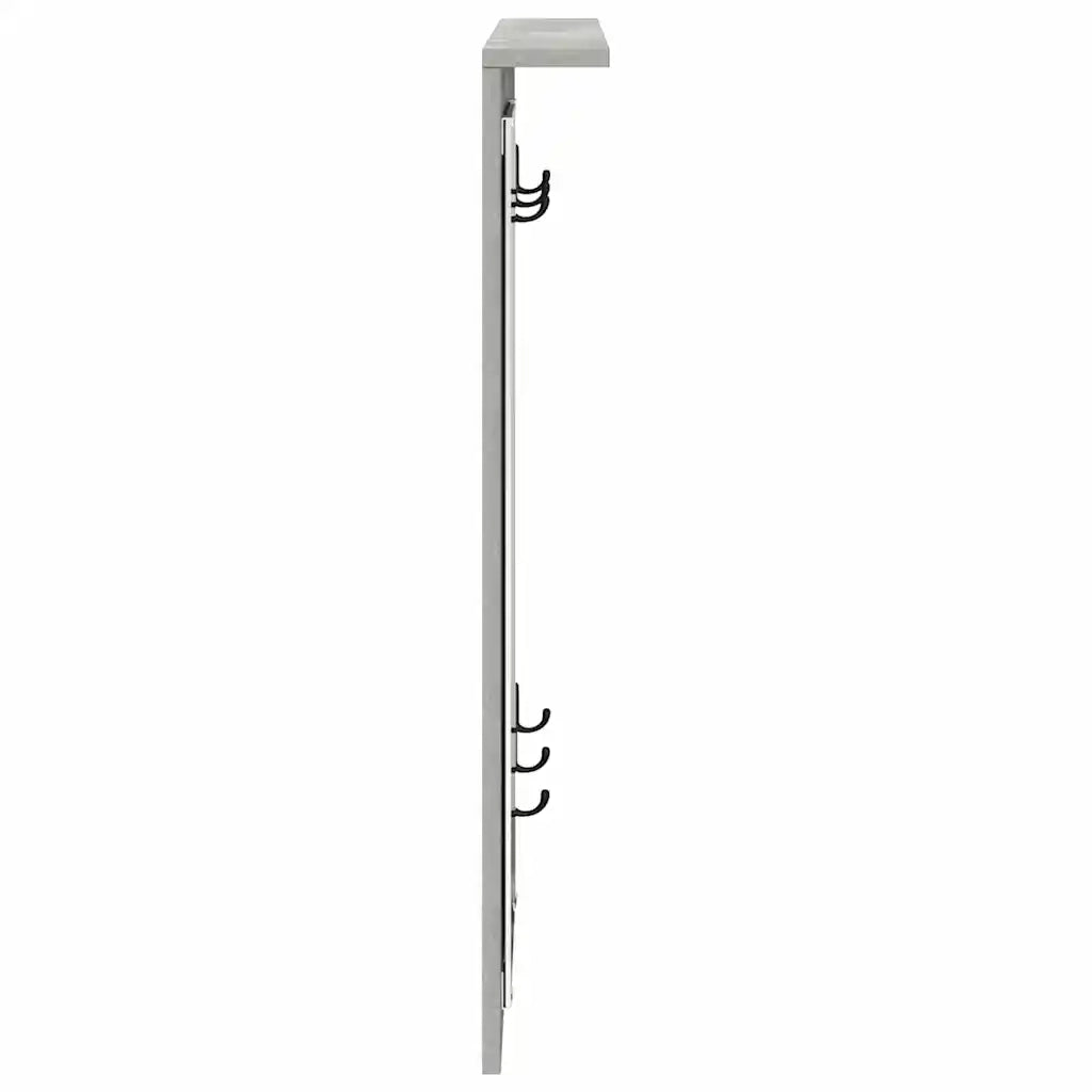 Appendiabiti a muro con specchio Grigio cemento 84 x 10 x 80 cm CFW2594461