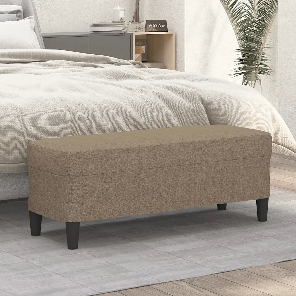 Panca Tortora 100x35x41 cm in Tessuto