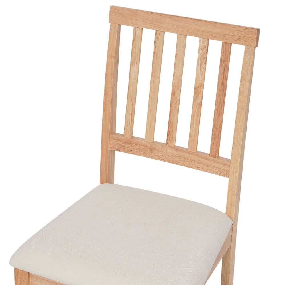 Set di 2 sedie da pranzo imbottite in marrone chiaro e beige chiaro stile tradizionale e classico