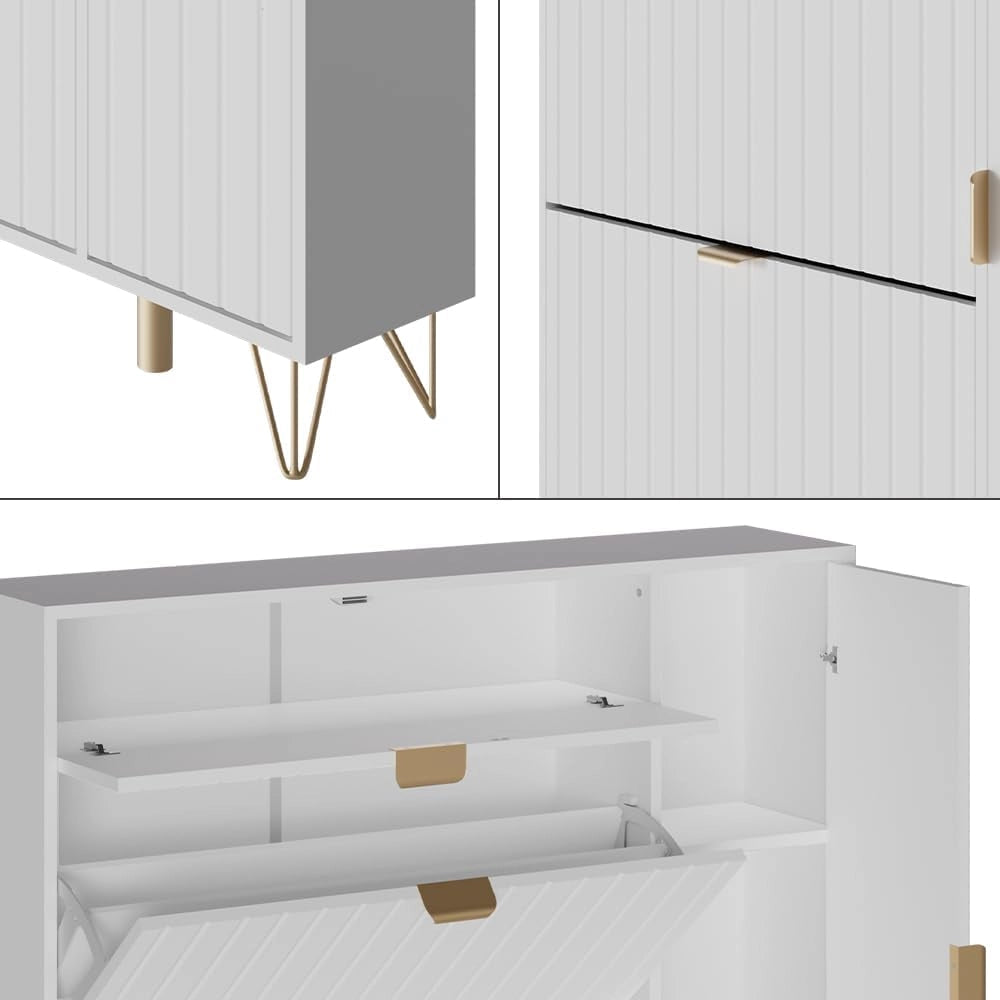 Mobile porta scarpe Helge, Bianco, 108 x 107.5 cm
