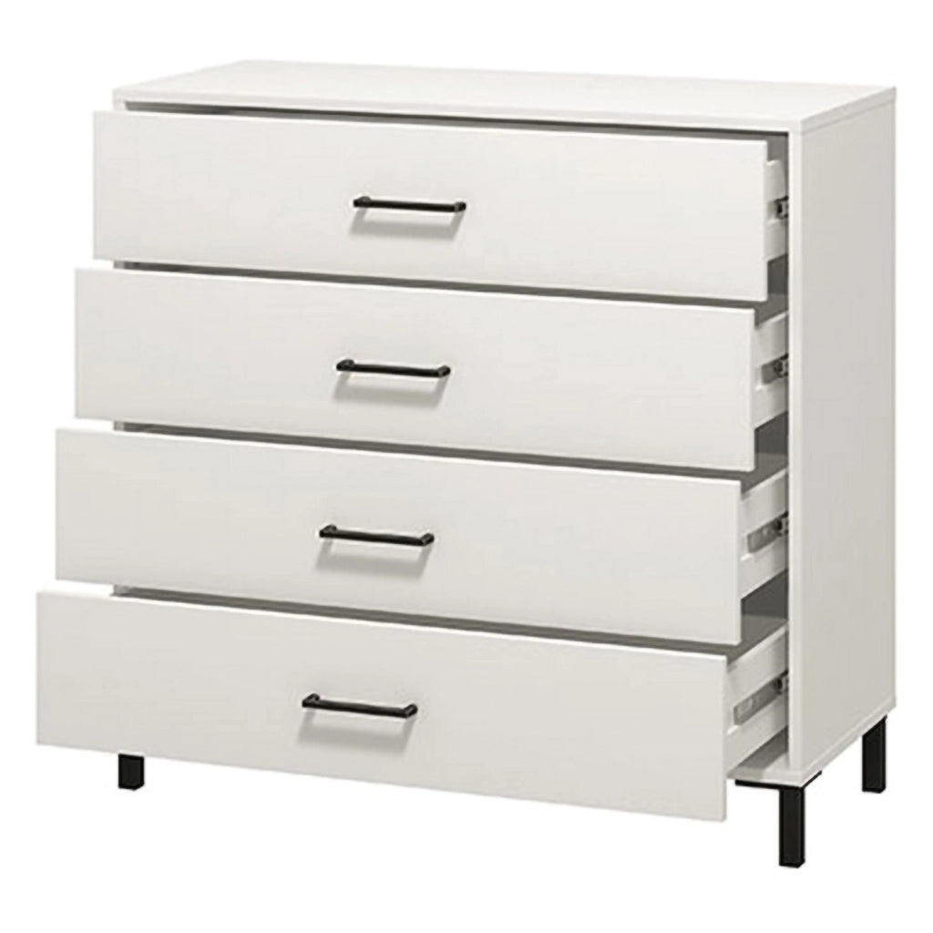 Vidor, Cassettiera 4 Cassetti, 93x40x90h cm Bianco