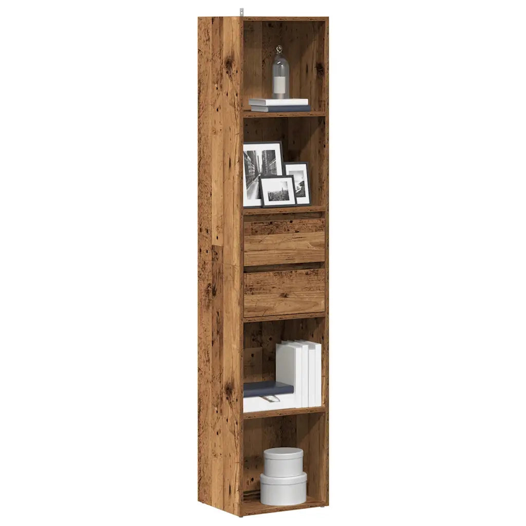 Libreria-Scaffale per Libri-Mobile di Stoccaggio Legno Antico 36x30x171 cm in Legno Multistrato