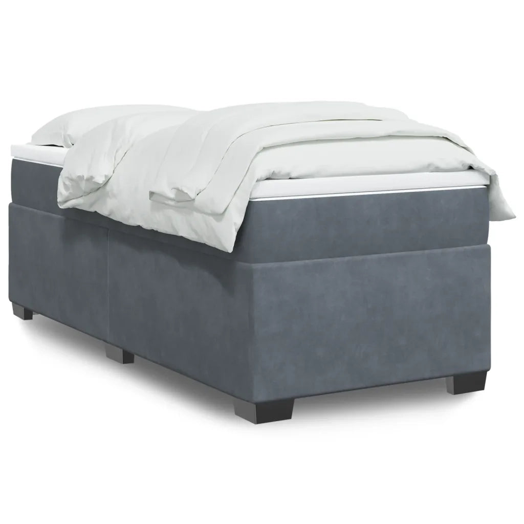 Giroletto a Molle con Materasso Grigio Scuro 90x200 cm Velluto 3285258