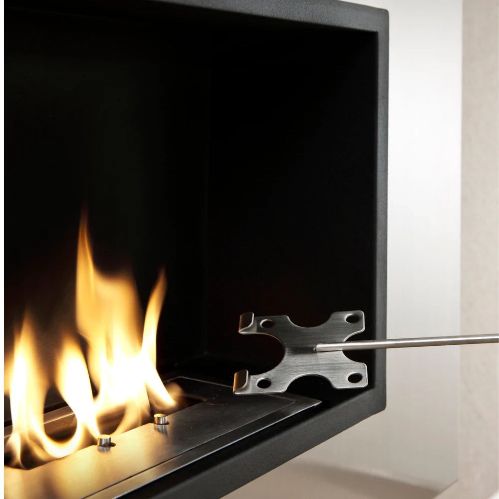 Nordic Flame, Biocamino da parete Grigio (17cm X 78cm H. 54cm) | Duzzle