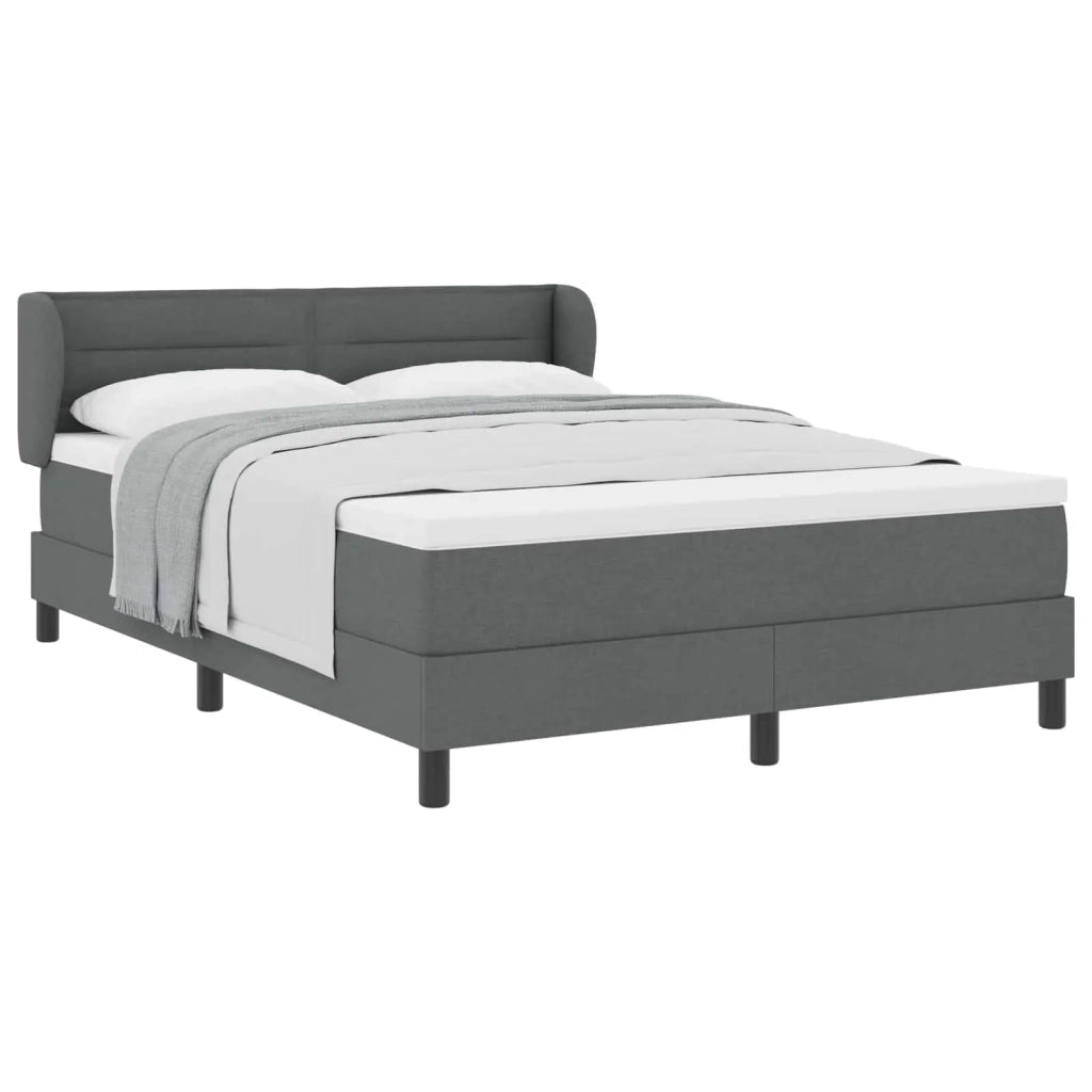 Letto a molle con materasso Grigio scuro 140 x 190 cm Tessuto 3339955