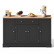 Credenza da cucina con 1 cassetto; 2 ante e ripiani regolabili; per cucina in MDF; nero
