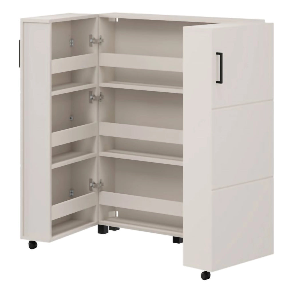 Mobile Portascarpe Ystad, Scarpiera 9 Ripiani, 92x33x113h cm Bianco Crema