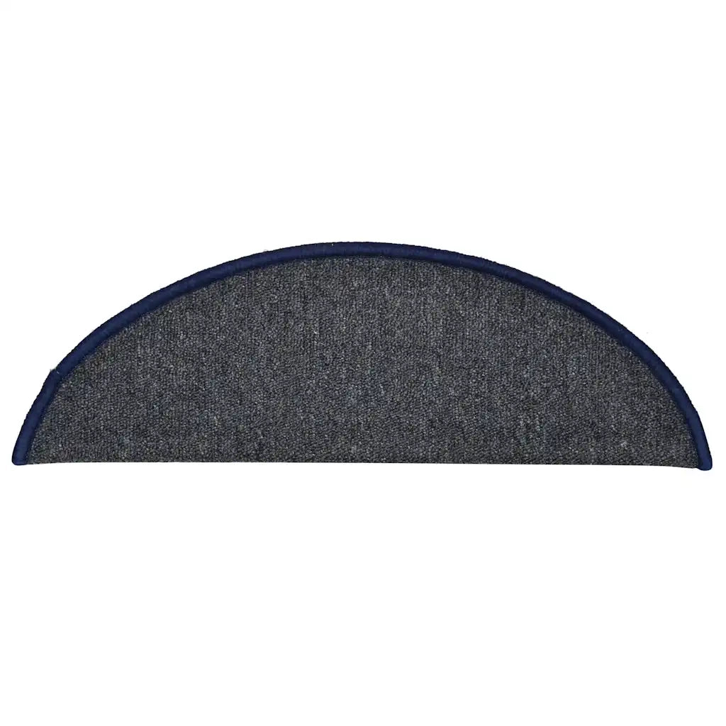 Tappetini per scale 30 pz | Gradini per Scale 56x17x3 cm Grigio scuro e blu semicircolari