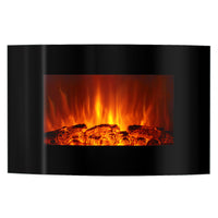 Camino Elettrico da Pavimento 56x90x14,5 cm Effetto Fiamma 1500W Сarlos Nero