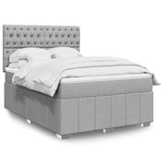 Giroletto a Molle con Materasso Grigio Chiaro 140x190cm Tessuto