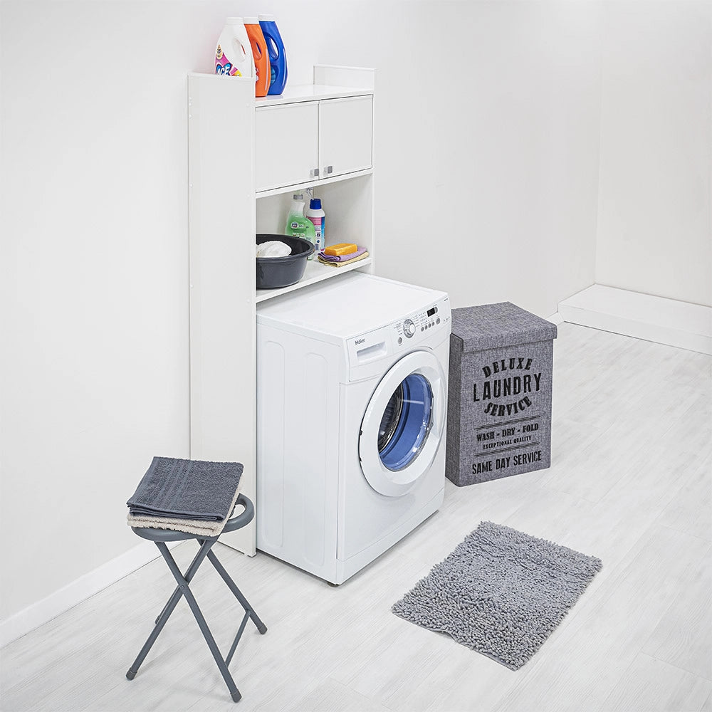 Mobile sopra lavatrice in pvc bianco in kit di montaggio
