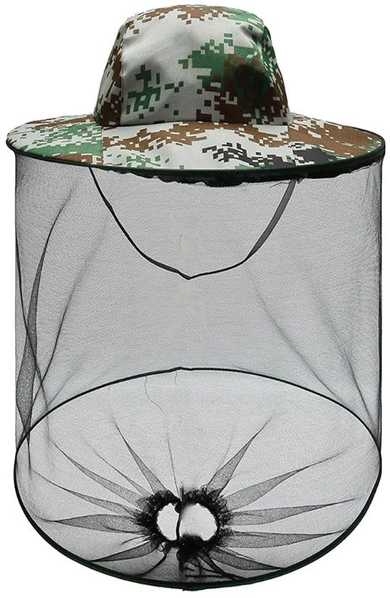Cappello per insetti - Copertura capelluta confortevole - Camuffamento - Ideale per apicoltori e giardinieri - Leggero e respirabile