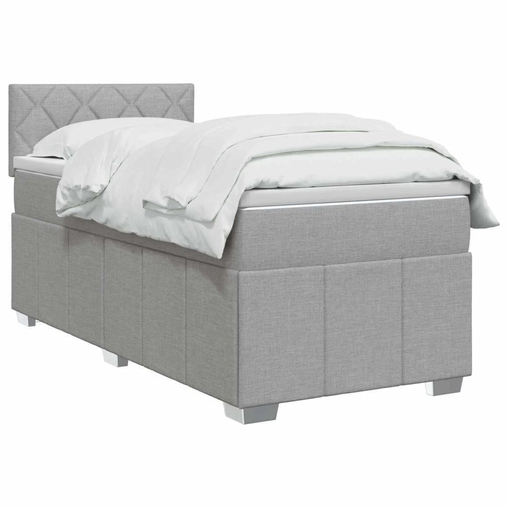 Letto box spring con materasso Grigio Chiaro 100 x 200 cm 3452614