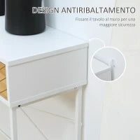 Consolle Moderna per Ingresso e Soggiorno con 2 Cassetti in Metallo 100x30x75cm - Bianco