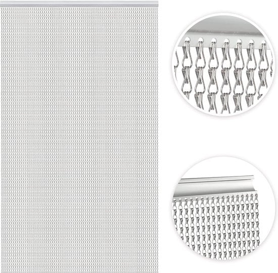Schermo Antinsettico per Porta con Catena di Tendina in Alluminio Schermo Antinsettico per Tendina in Metallo