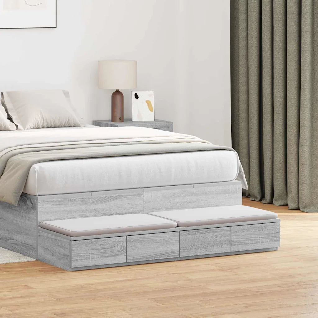 Cassetti per letto | Comodino | Armadio da Notte | Mobiletto da notte Grigio Sonoma 120 x 36,5 x 16,5 cm