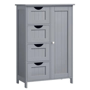 Mobiletto da bagno indipendente mobile contenitore con 4 cassetti anta singola ripiano regolabile per soggiorno cucina e corridoio grigio 12_0006499