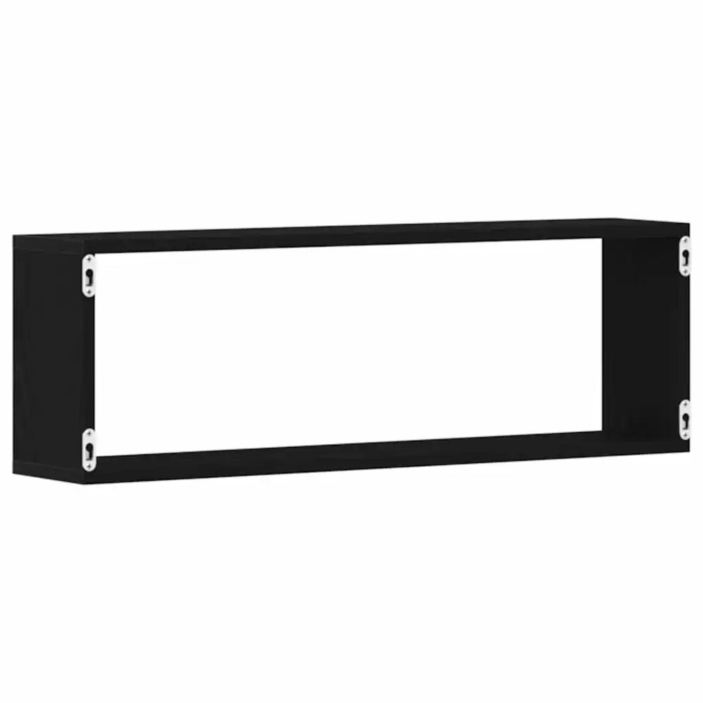 Scaffali da parete 2 pcs Rovere Nero 80 x 15 x 26 cm 862643