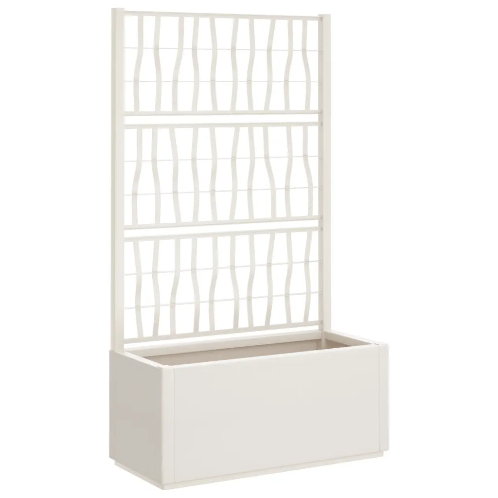 Fioriera | Cassetta per fiori | Vaso da Giardino con Traliccio Bianco 80x36x140 cm PP