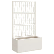 Fioriera | Cassetta per fiori | Vaso da Giardino con Traliccio Bianco 80x36x140 cm PP