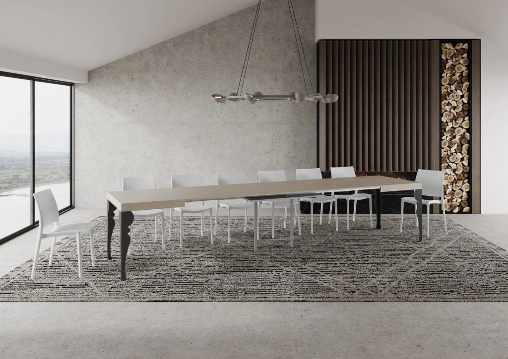 Tavolo Allungabile 140-400x90x77 cm Paxon Cashmere Telaio Antracite