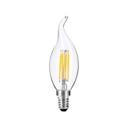 Alcapower Lampada Fiamma LED 4W 550lm 4000K E14 Filamento Bianco Naturale, efficienza energetica Classe D, design classico ed elegante Ø35x125mm