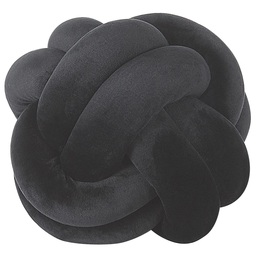 Cuscino Decorativo Cuscino Nodo Velluto Nero 20 x 20 cm Accessori Decorativi