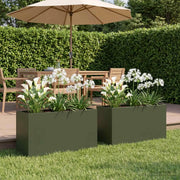 Vaso da giardino 2 pz Verde Oliva 80 x 30 x 40 cm 8005589