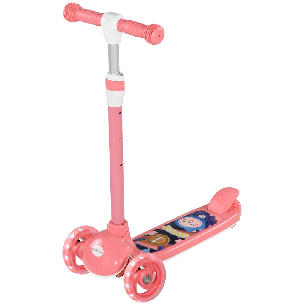 Pattinino Bambini 3 Ruote LED ¨C zephmum ¨C Rosa 52x29x63-76 cm