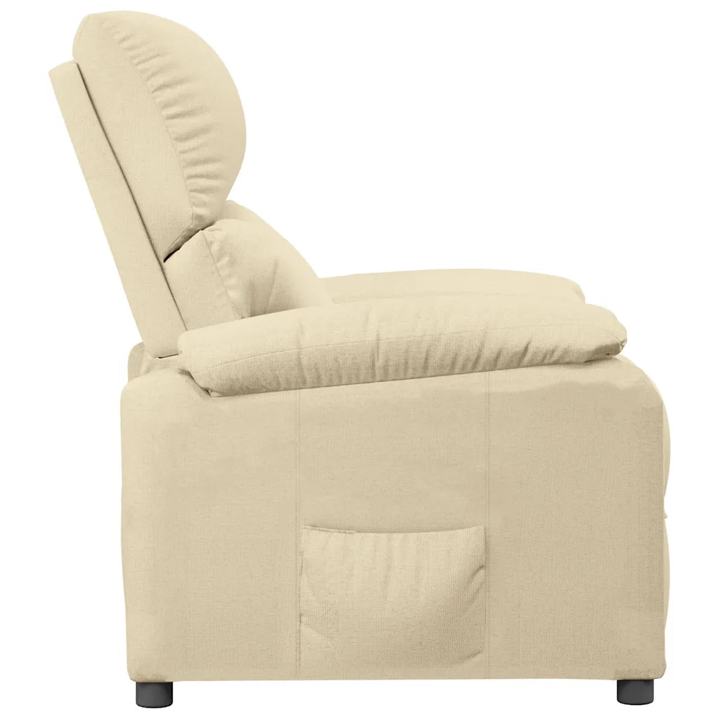 Poltrona Reclinabile in Tessuto Crema