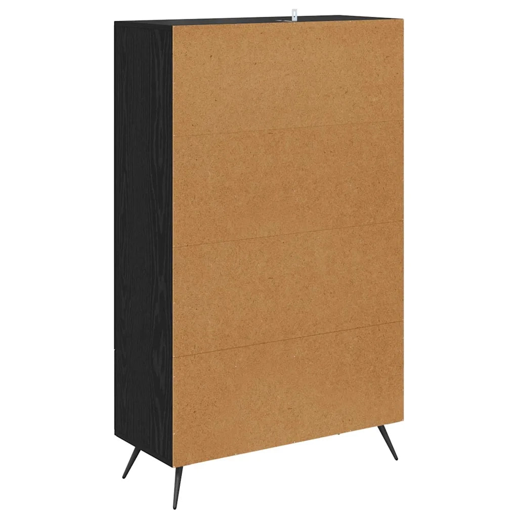 Credenza con cassetto Rovere Nero 69,5 x 31 x 115 cm