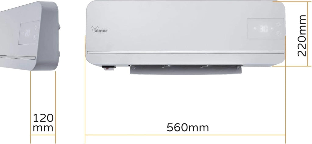 Bimar AMA05 Termoventilatore da Bagno Ceramico - Termoventilatore Basso Consumo - Scaldabagno Elettrico 2000W