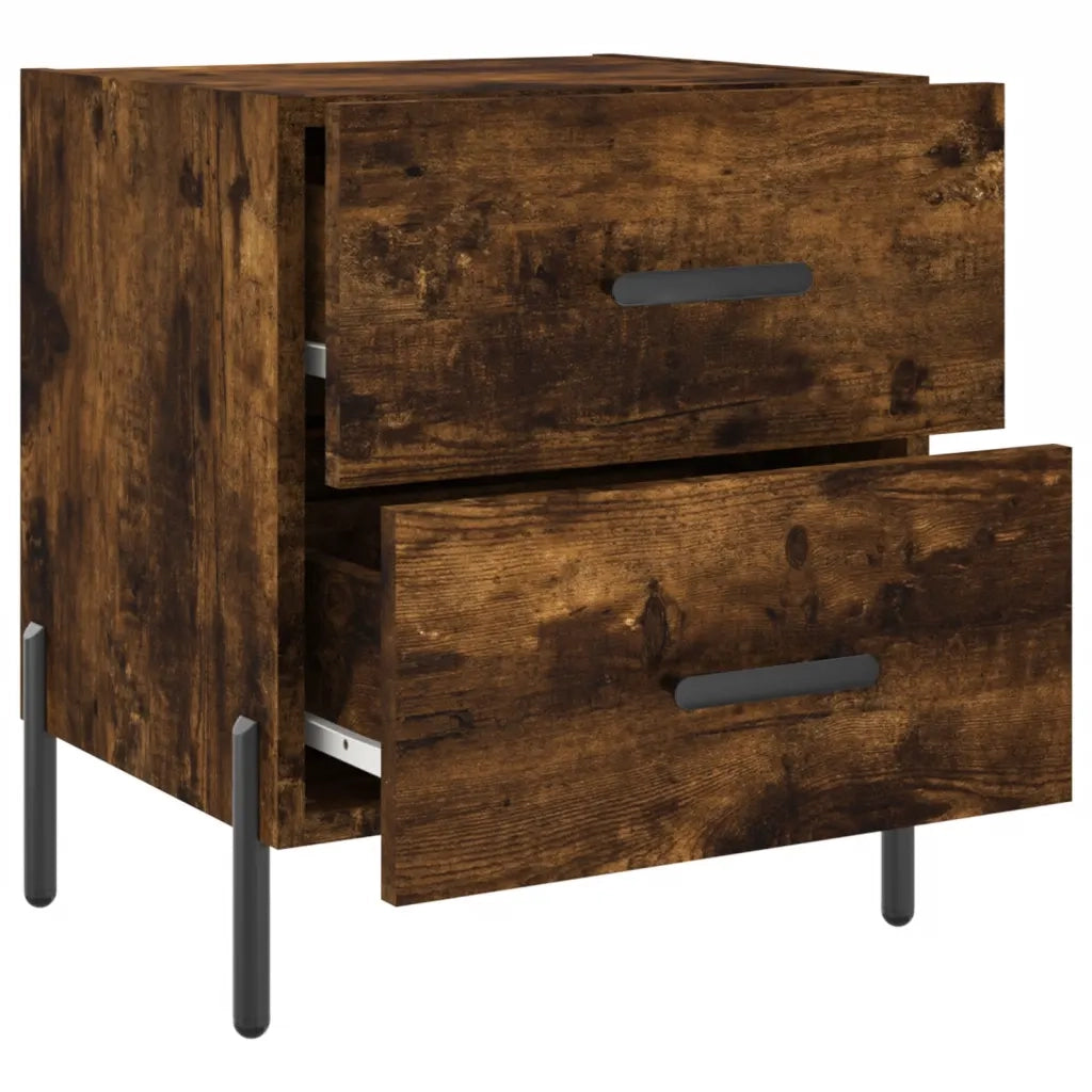 Comodini 2 pz-Set di 2 Tavolino da notte Rovere Fumo 40x35x47,5 cm in Legno Multistrato 579899
