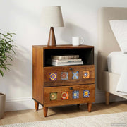 Armadio da Notte con cassetto Marrone 50 x 33 x 62 cm