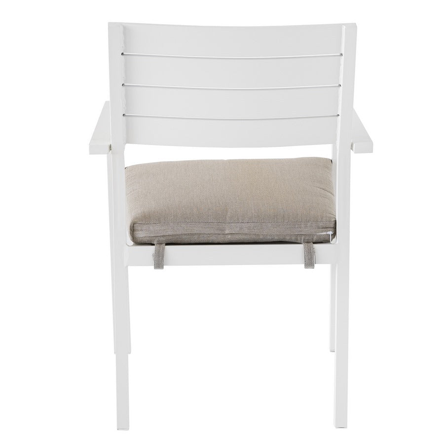 Set di 4 Sedie da esterno 55x56.5x86.5h cm in alluminio bianco